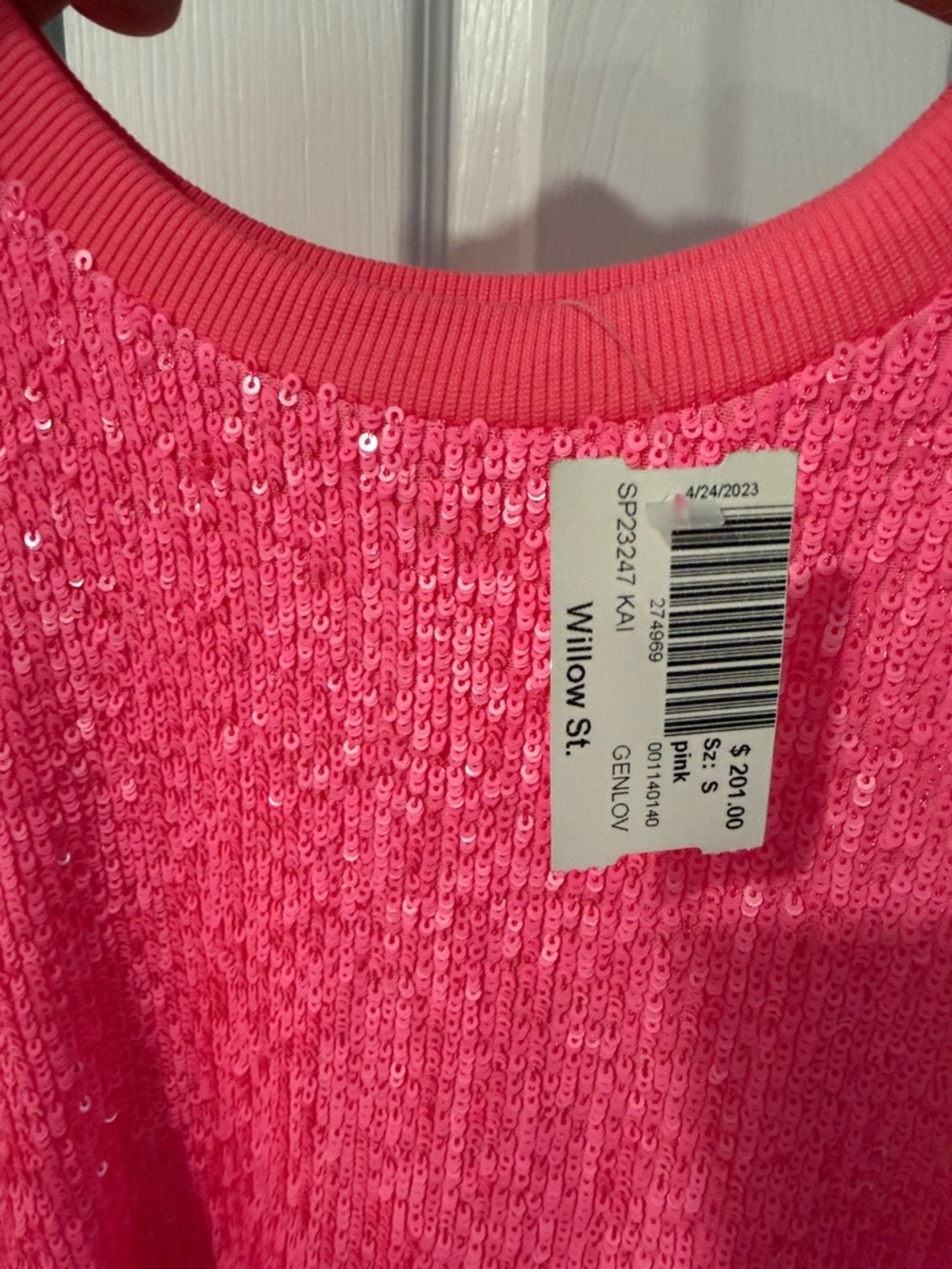 Generation Love Hot Pink Sequin Crop Tee - Picture 3 of 4